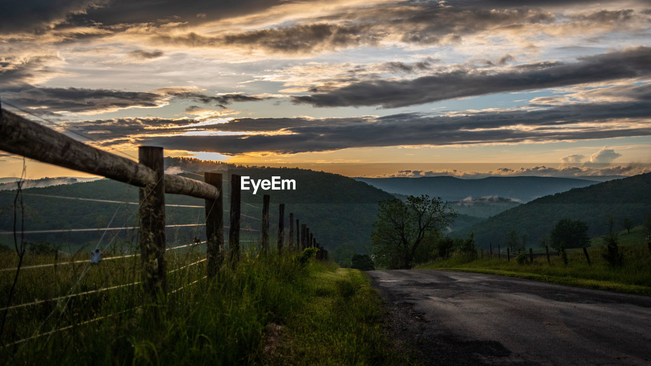 Foggy sunset in appalachia