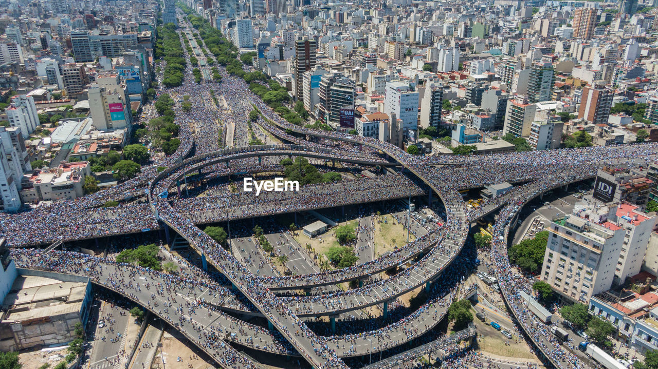 Hundreds of thousands of people celebrate the world cup championship in buenos aires, argentina