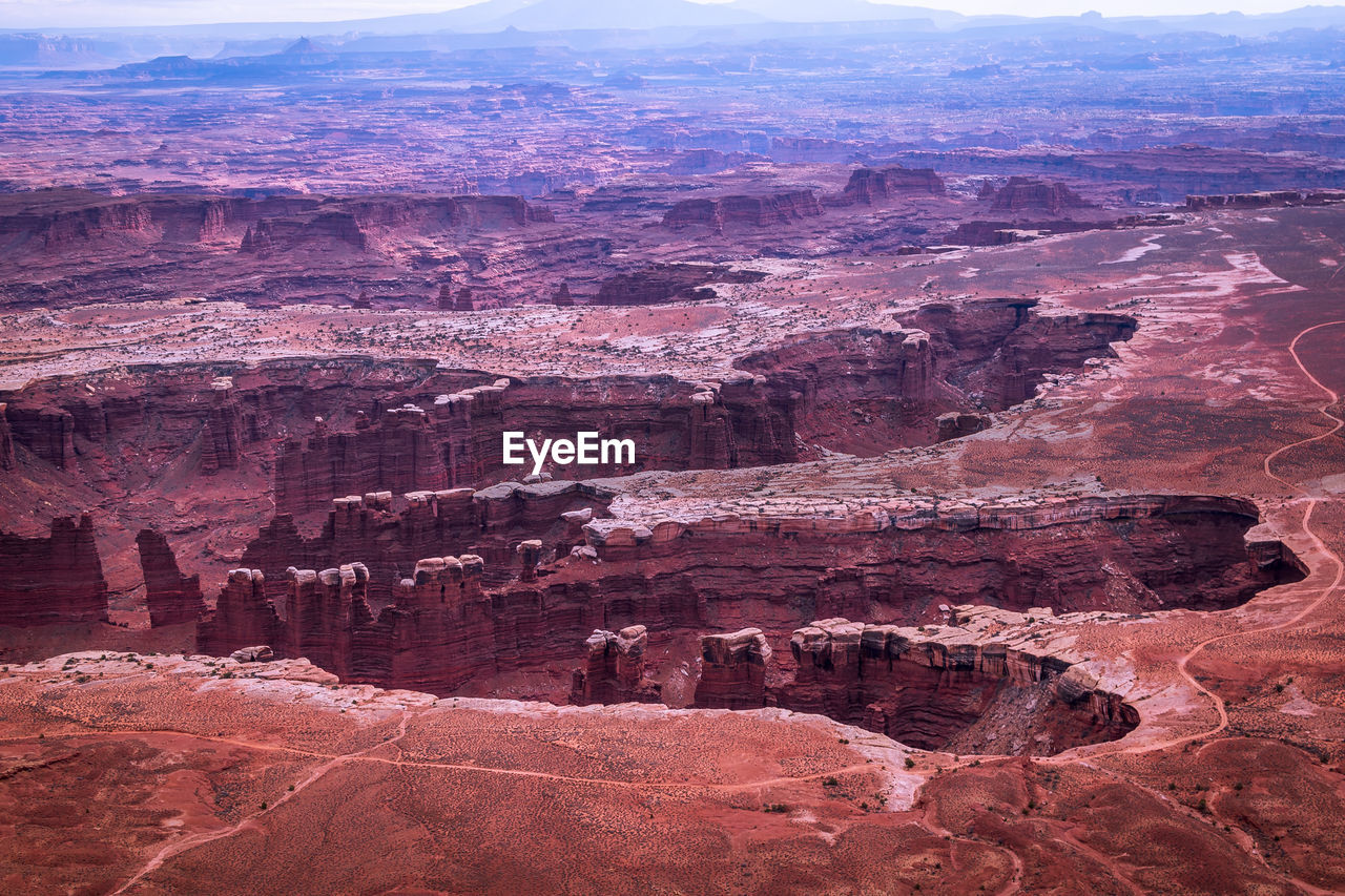 High angle view of rock formations