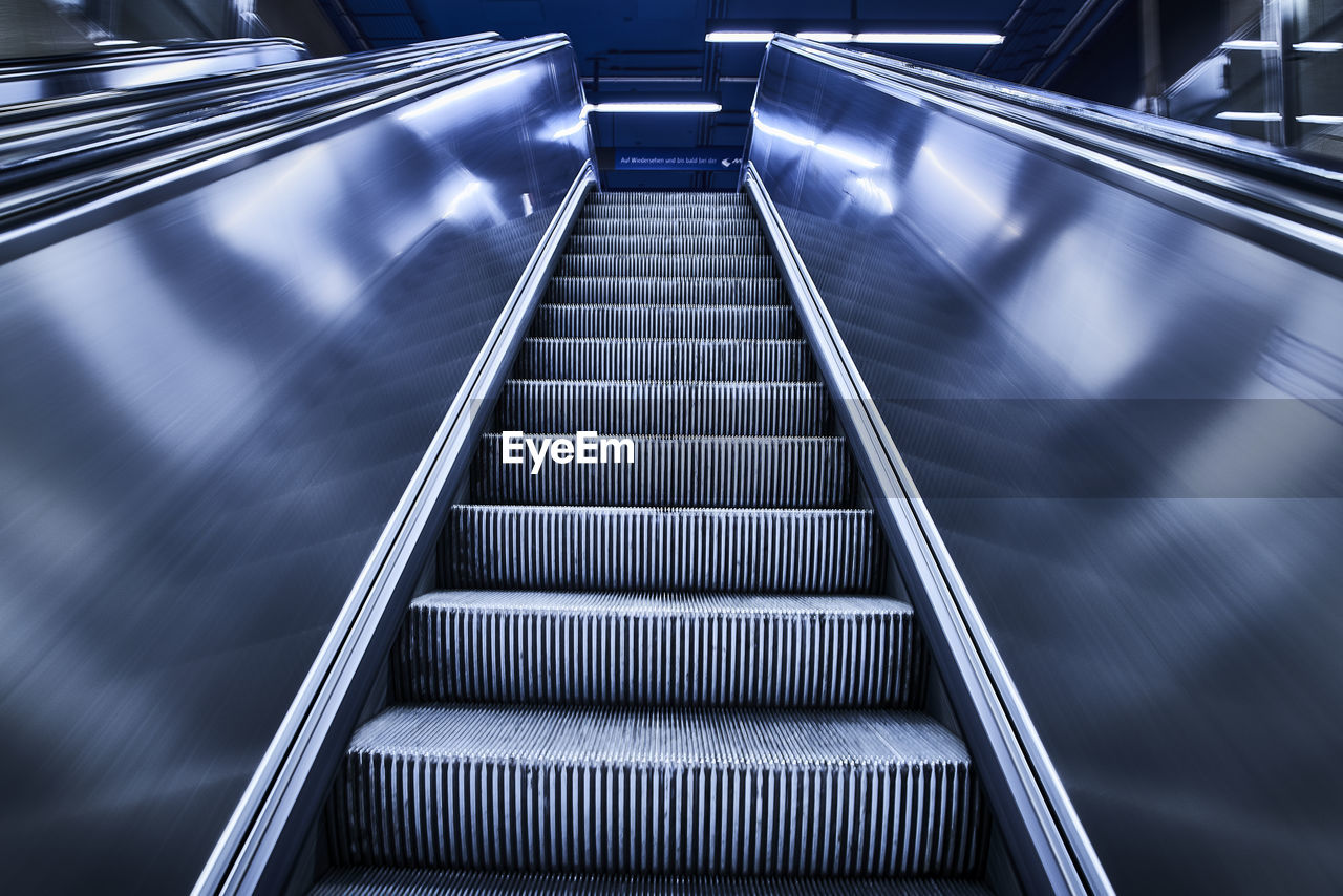 Low angle view of escalator