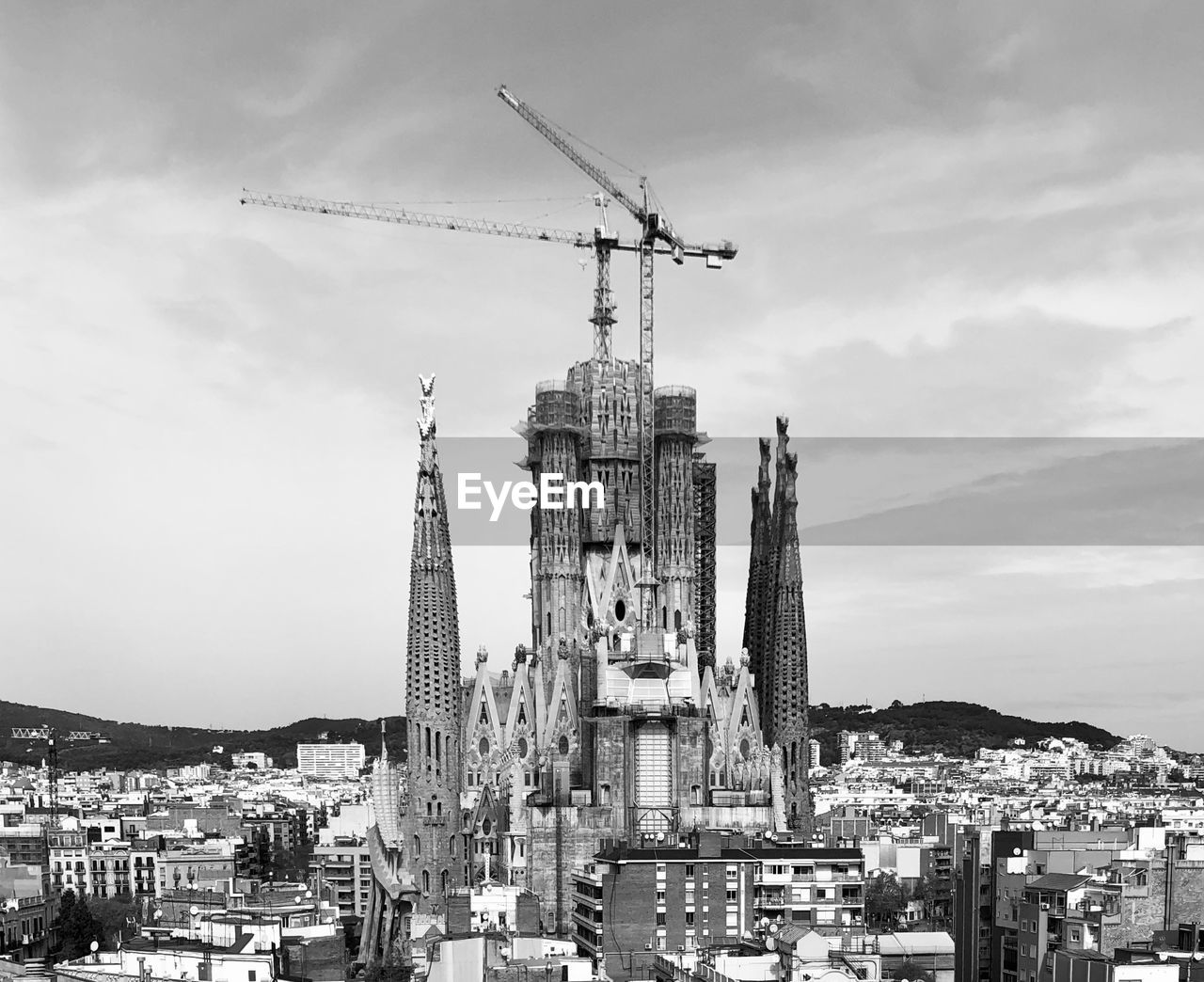 Low angle view of buildings in city against sky