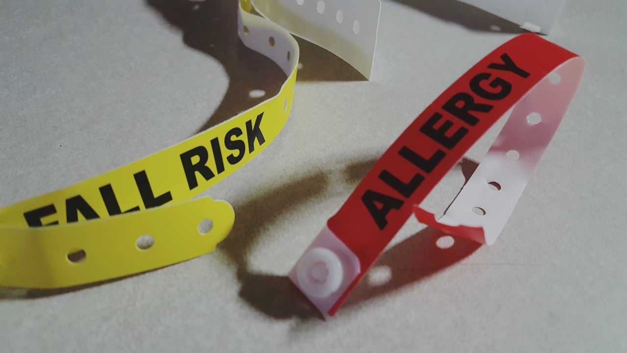 Close-up of wristbands