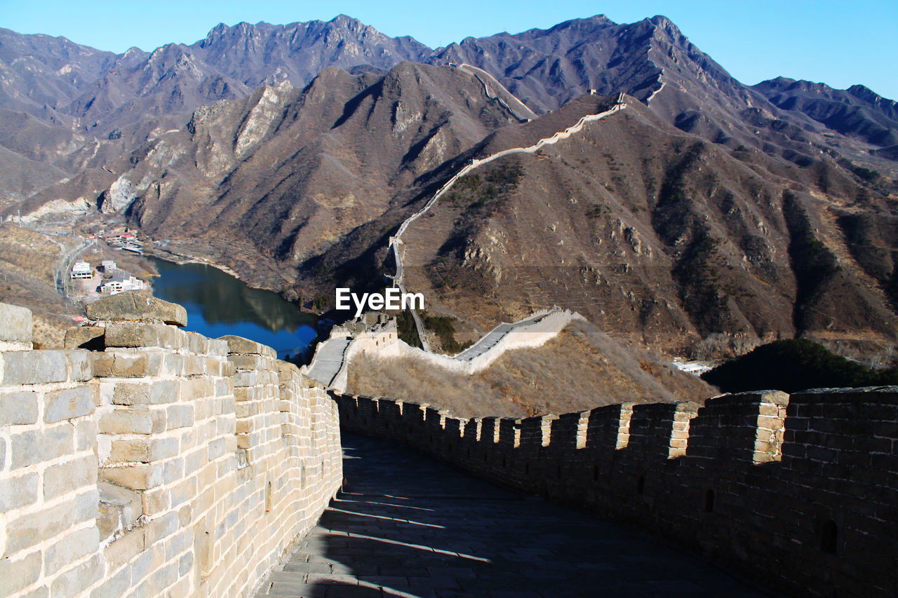 Scenic view of mountain range against sky