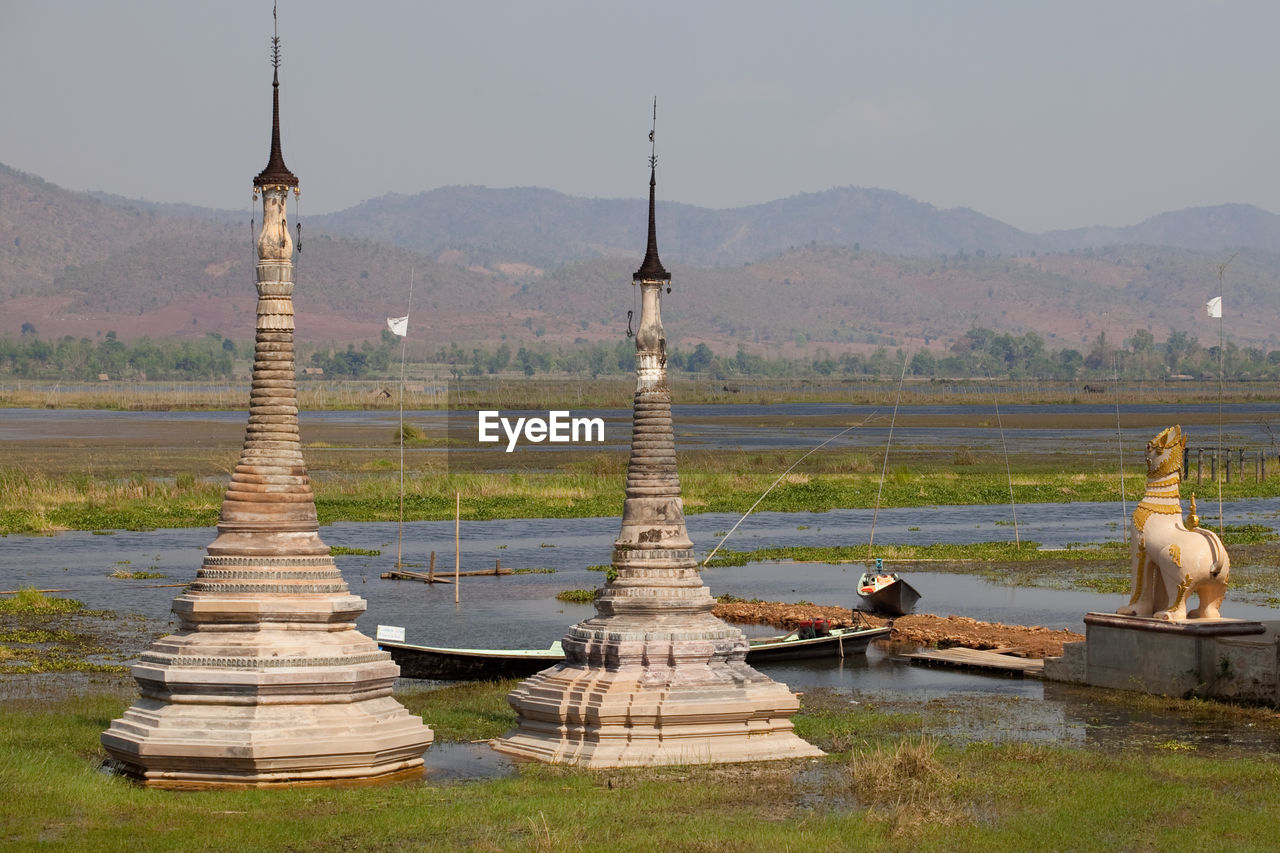 Panoramic view of lake against sky
