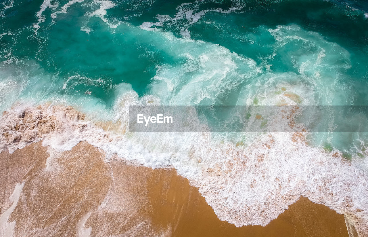 High angle view of beach on sunny day