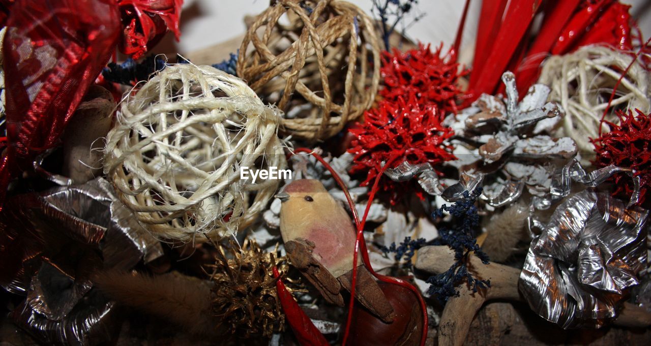 Christmas artistic craft decorations to beautify the house in december in italy