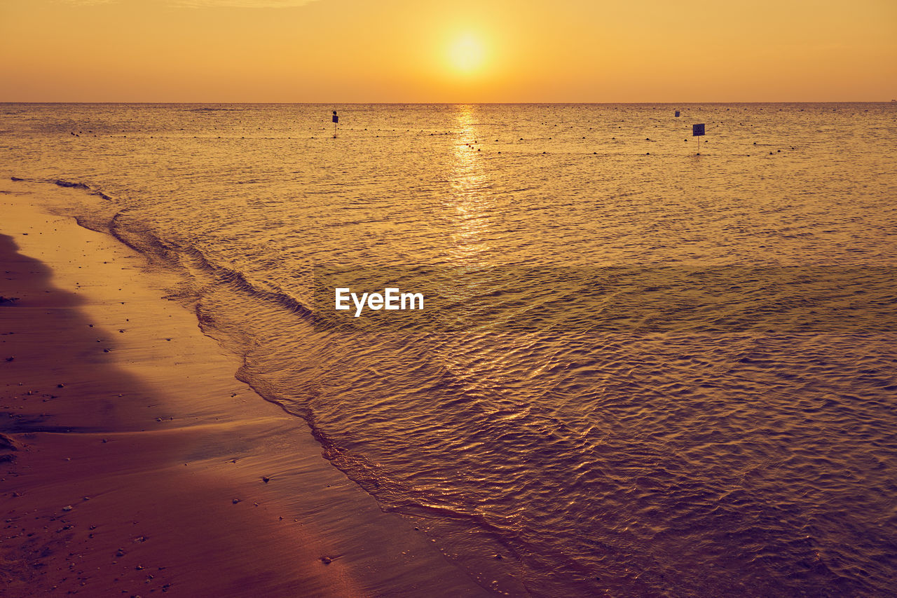 scenic view of sea during sunset