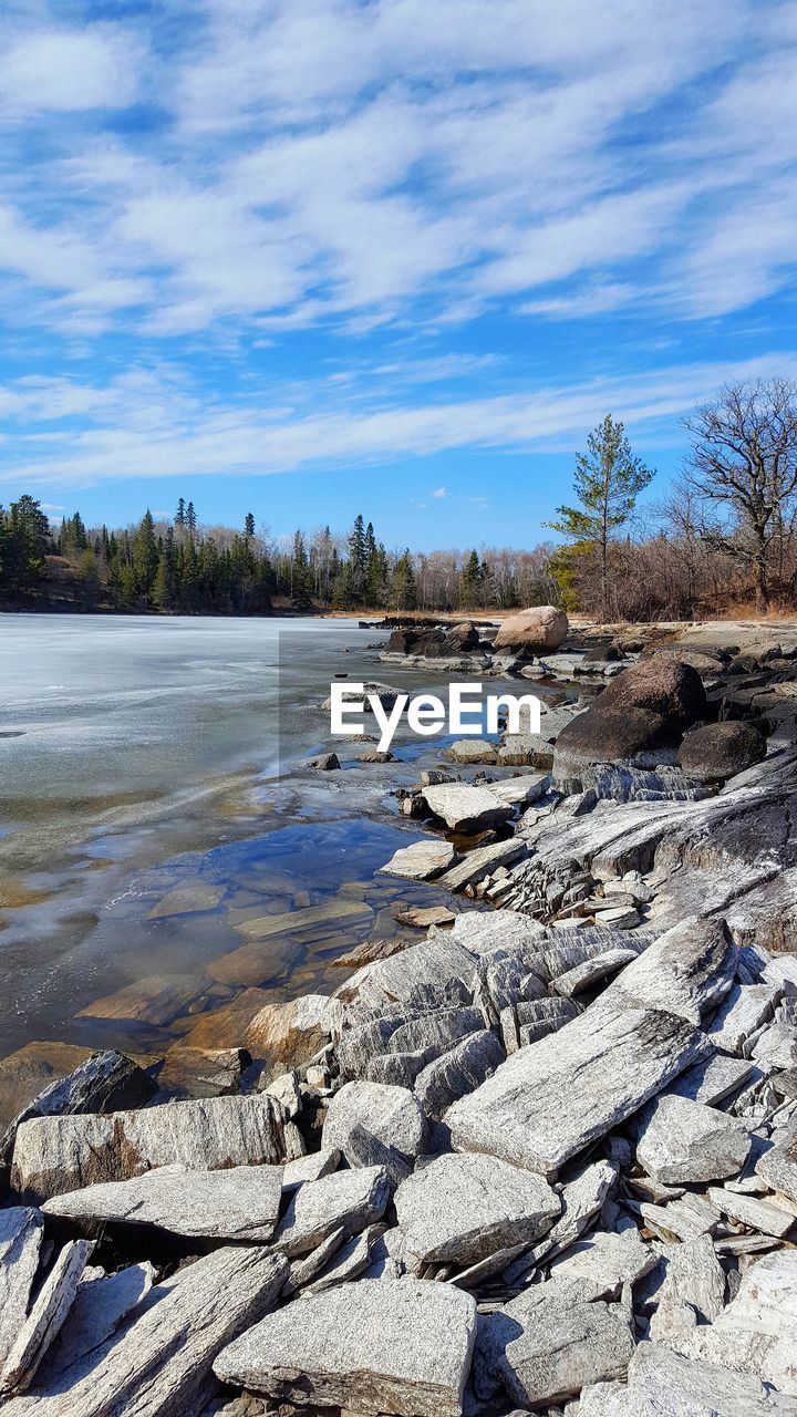 Scenic view of lake in canada