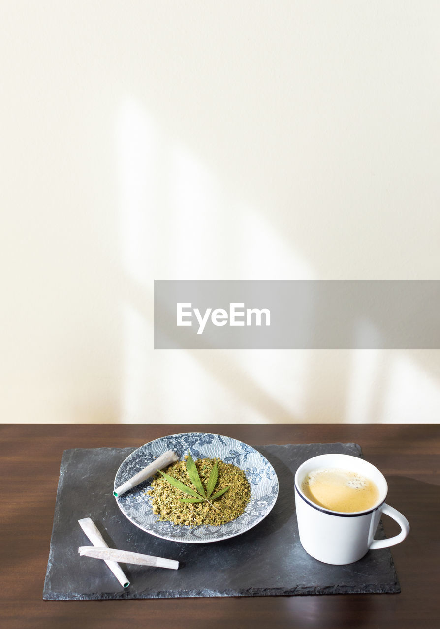 BREAKFAST ON TABLE IN PLATE
