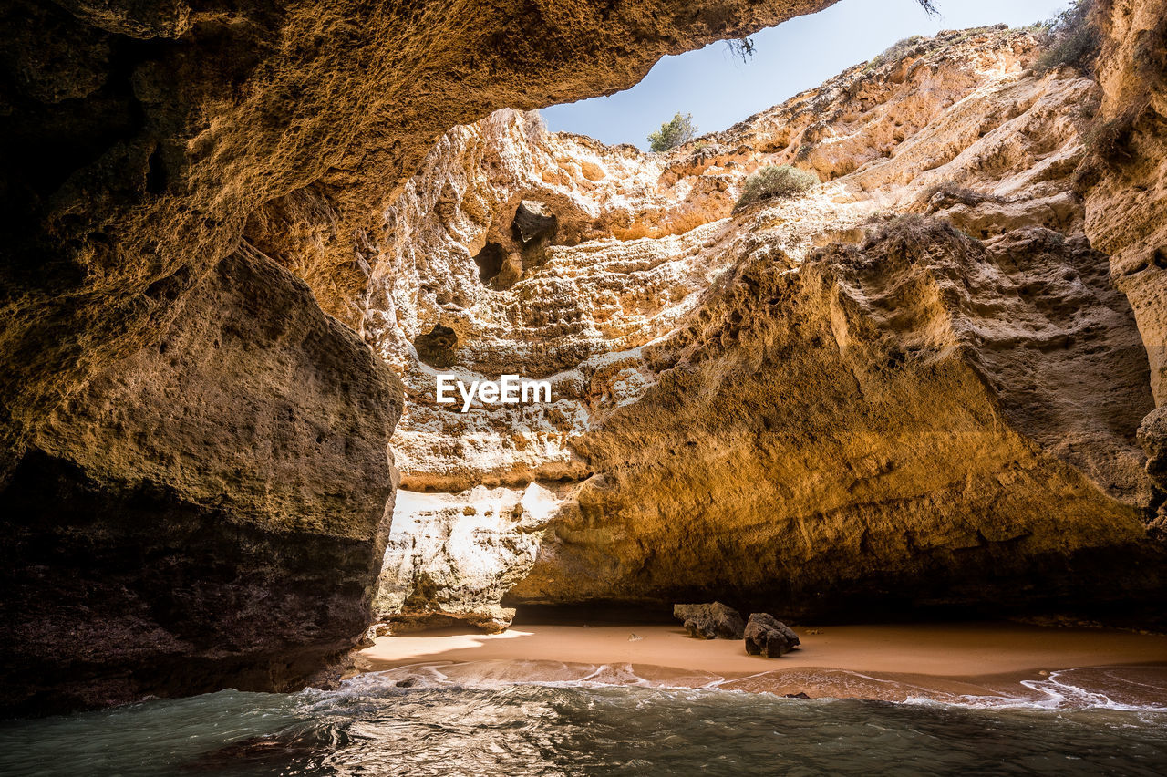 Rock formation in water
