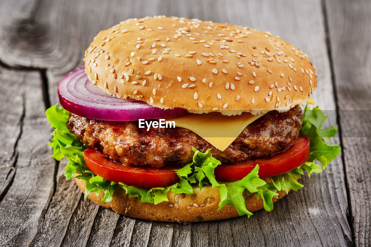 Close-up of burger