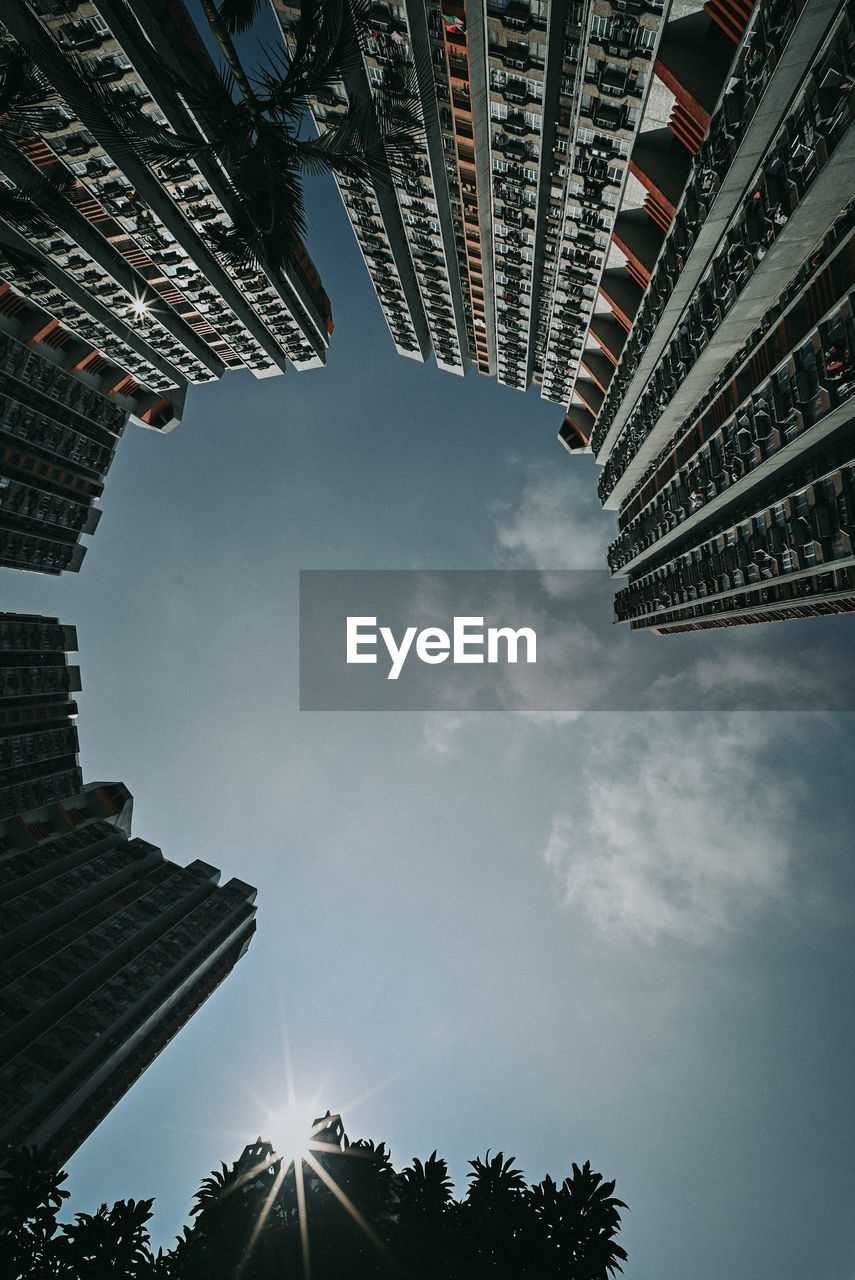 Low angle view of buildings against sky