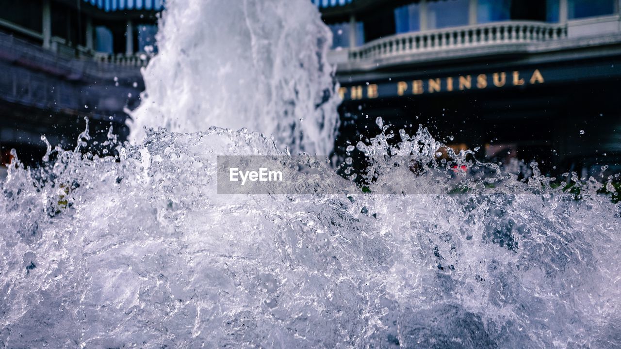 Close-up of water flowing at fountain