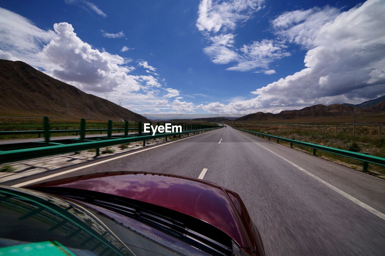 Car on road against sky