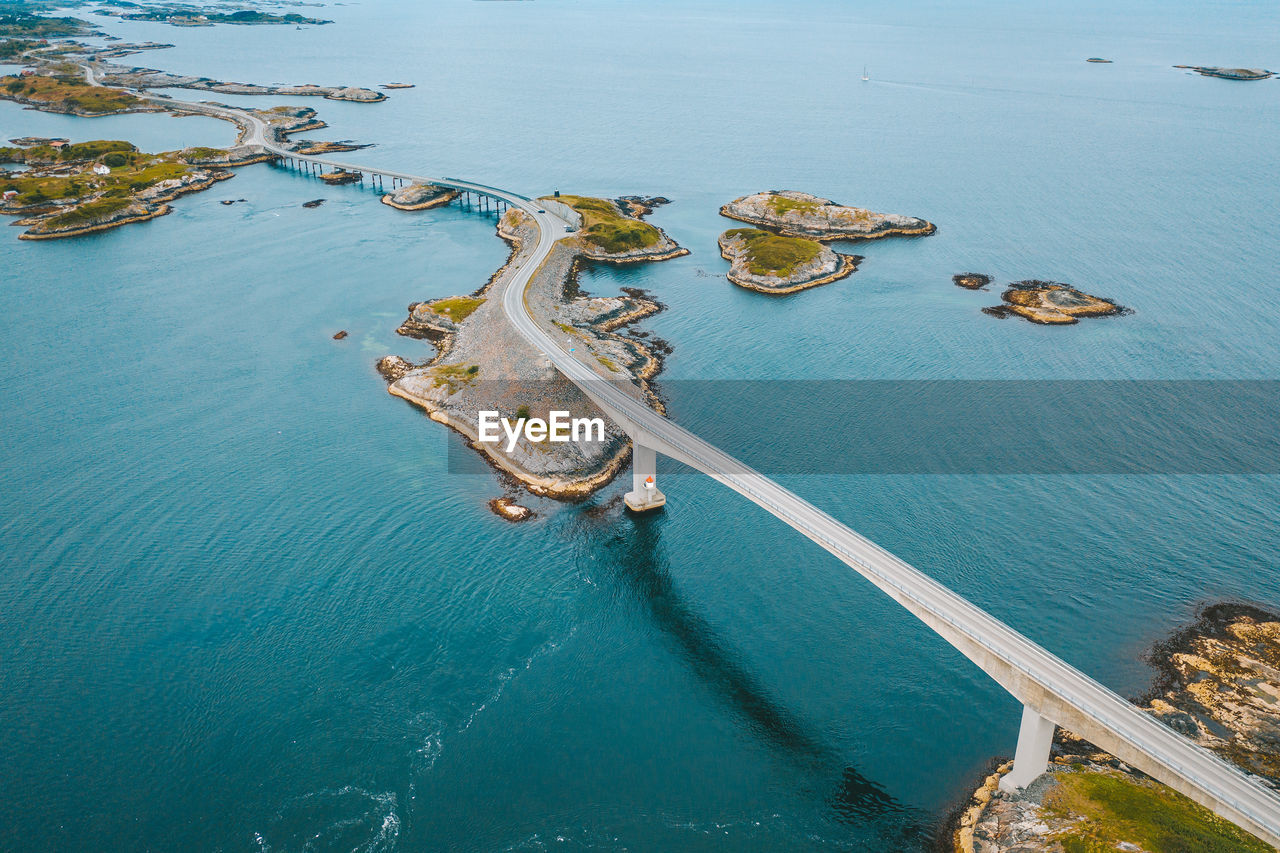 High angle view of bridge