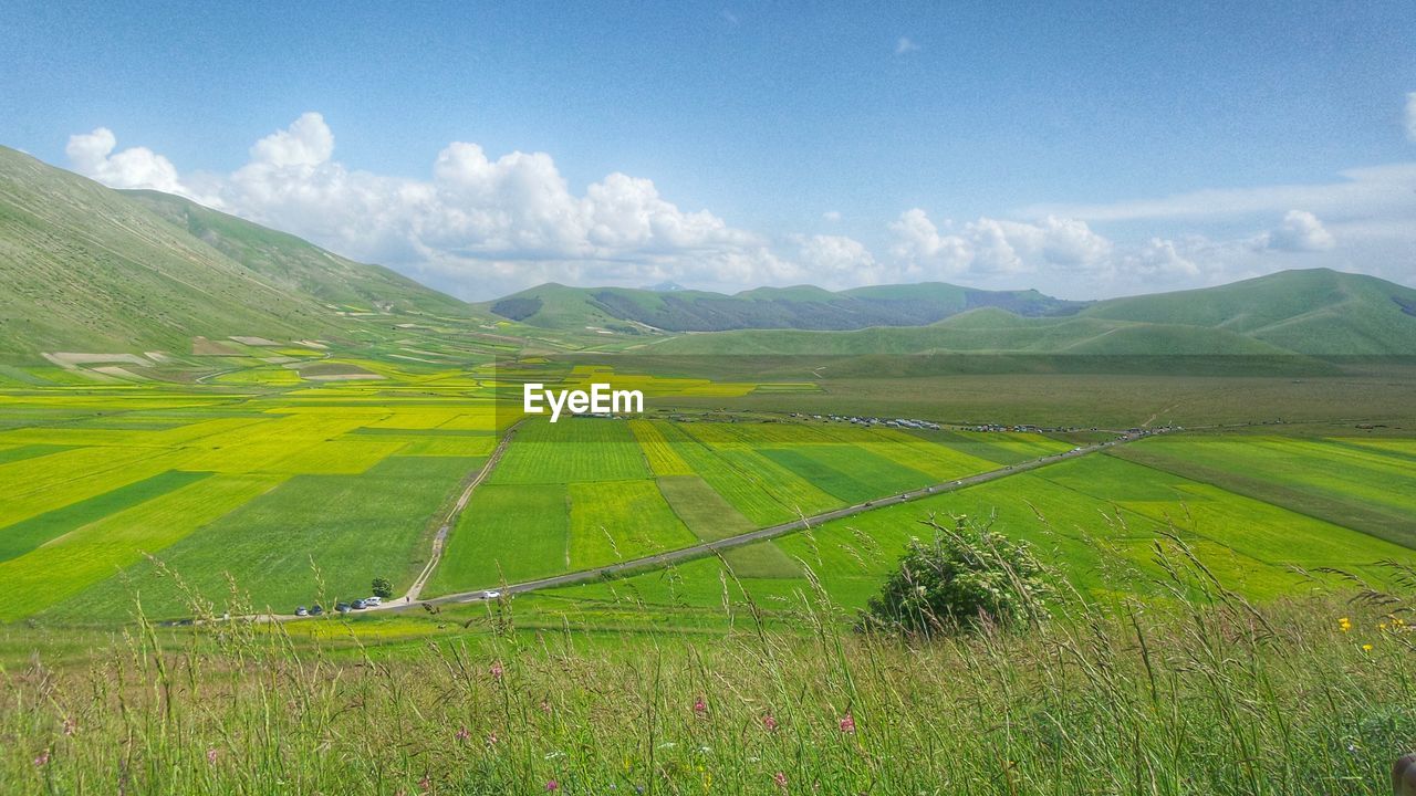 Scenic view of mountains against sky