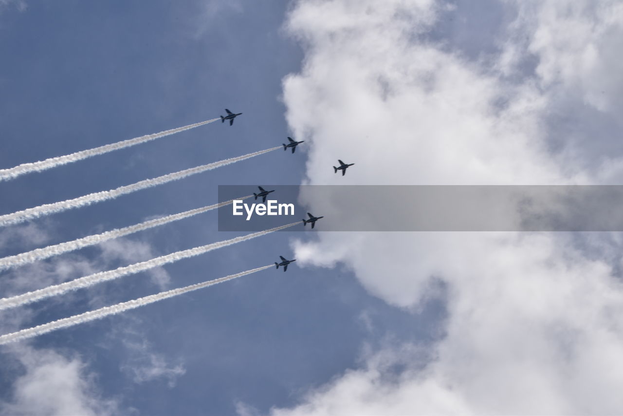 LOW ANGLE VIEW OF AIRPLANE AGAINST SKY