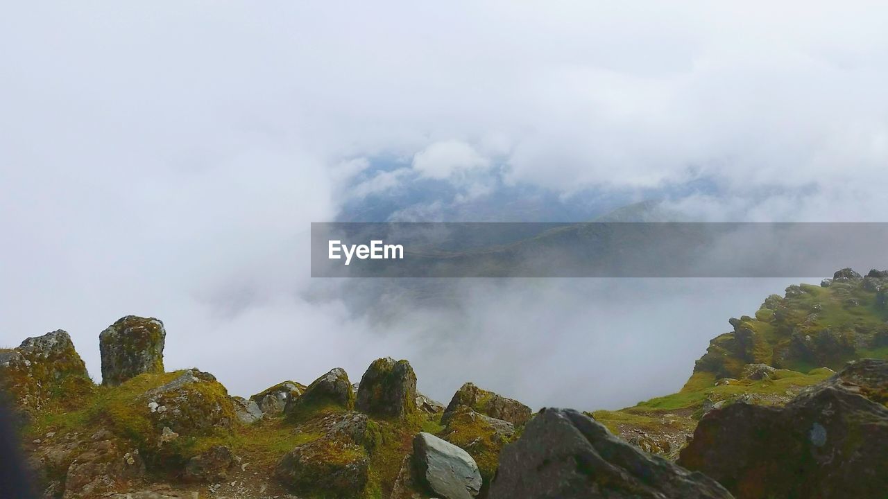 Panoramic view of mountains against sky