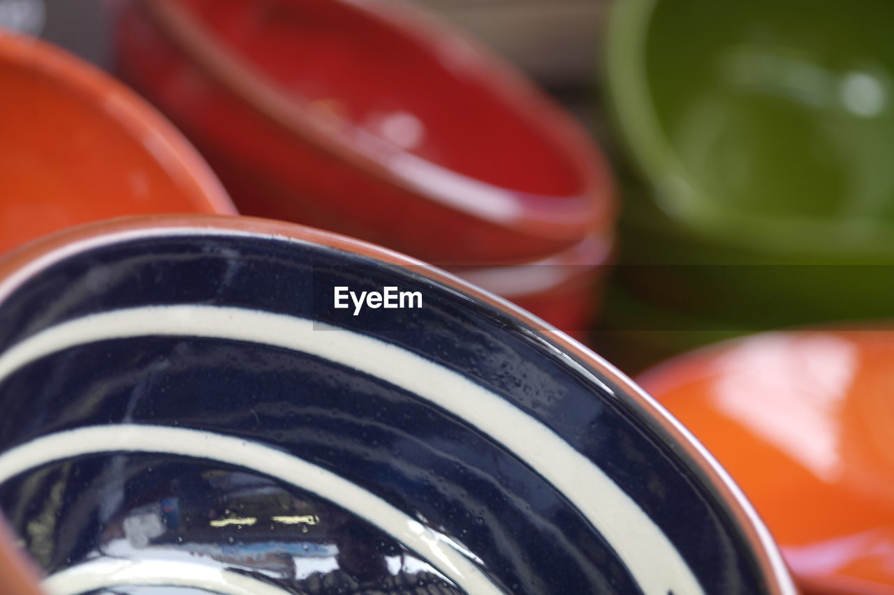 Colorful bowls for sale in store