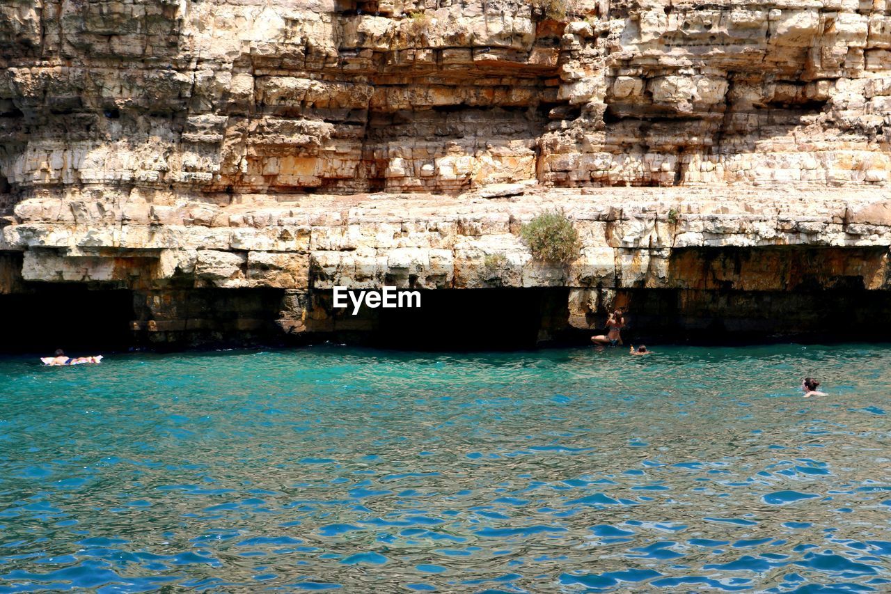 Rocks and water.