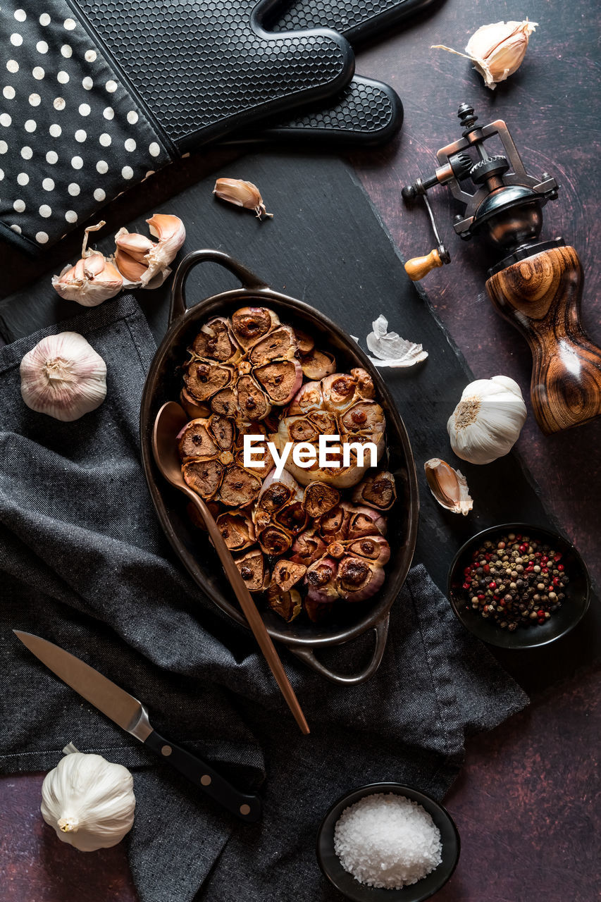 food and drink, food, high angle view, nut, freshness, indoors, sweet food, nut - food, studio shot, no people, kitchen utensil, fruit, healthy eating, directly above, meal, baked, ingredient, dessert, still life