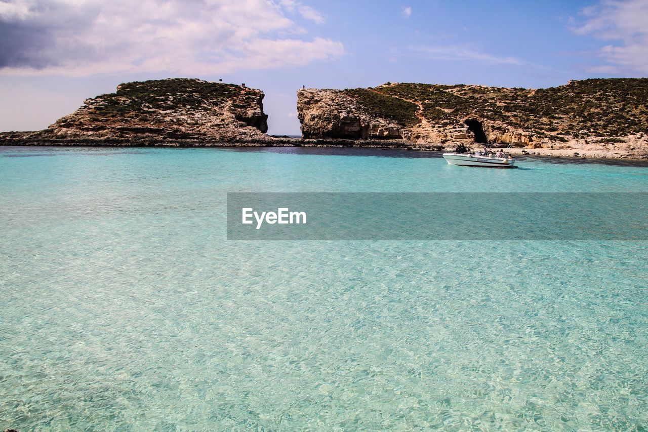 Scenic view of sea shore against sky