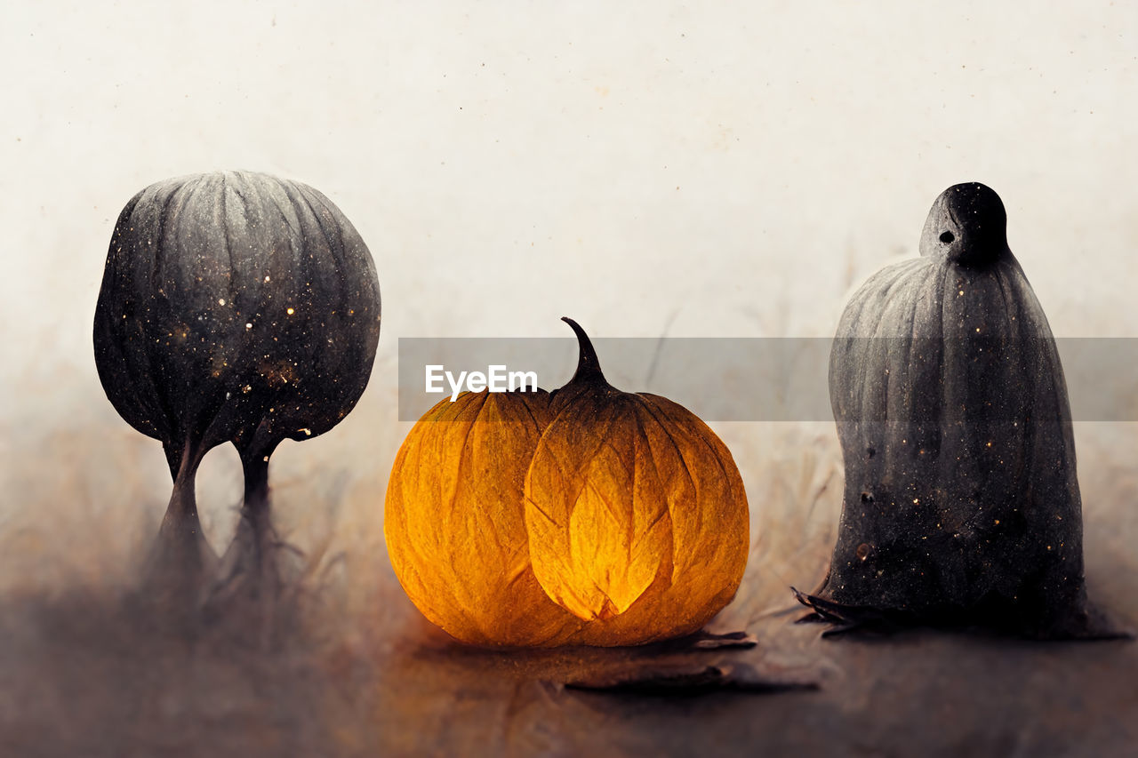 close-up of pumpkin against wall