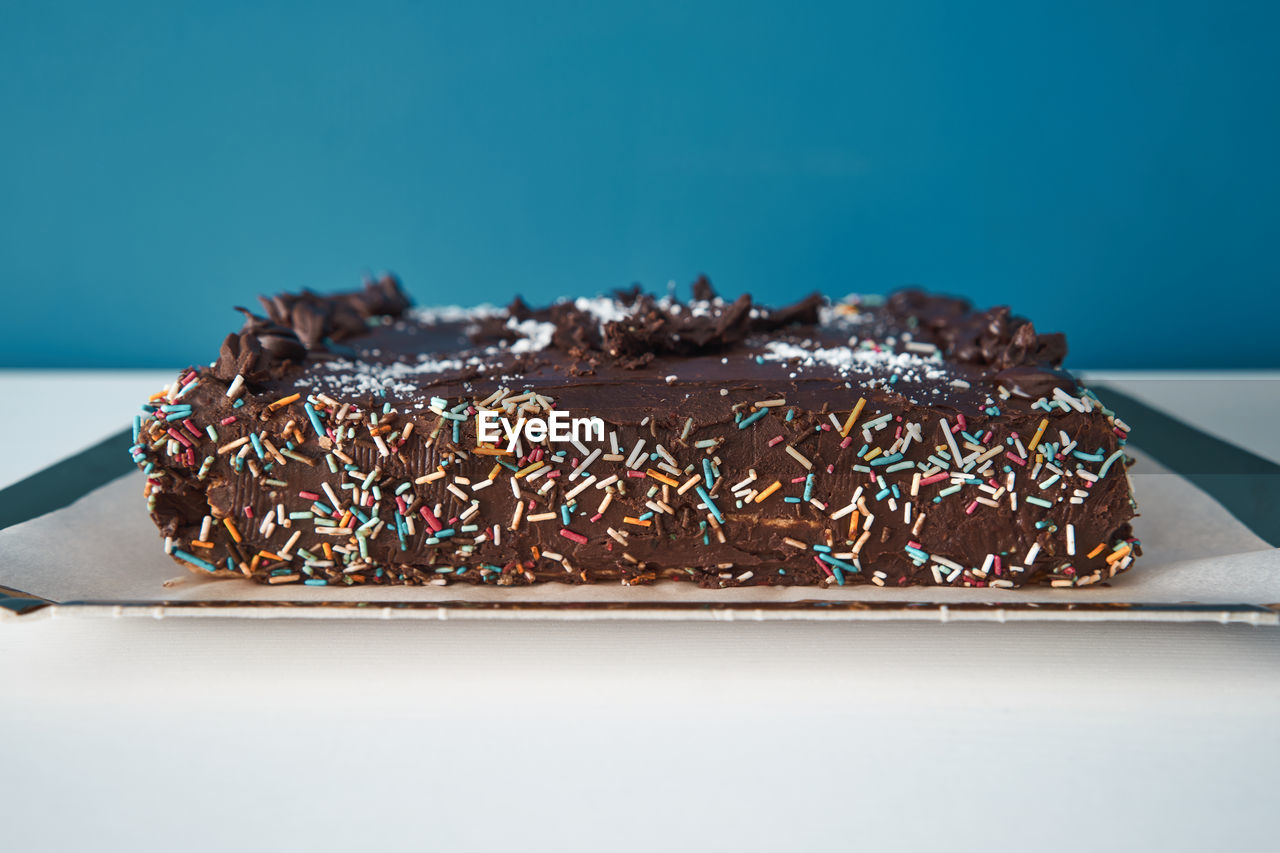 Close-up of cake on table