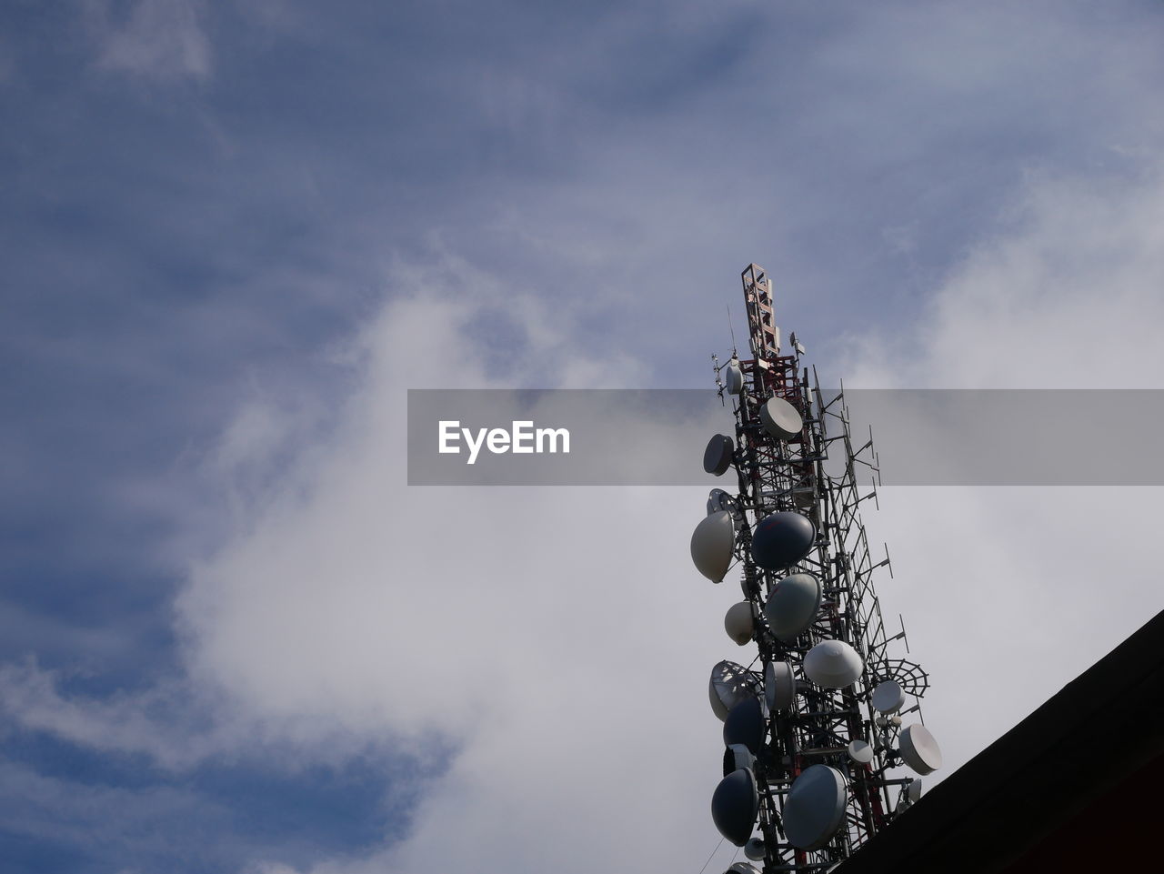 LOW ANGLE VIEW OF COMMUNICATIONS TOWER