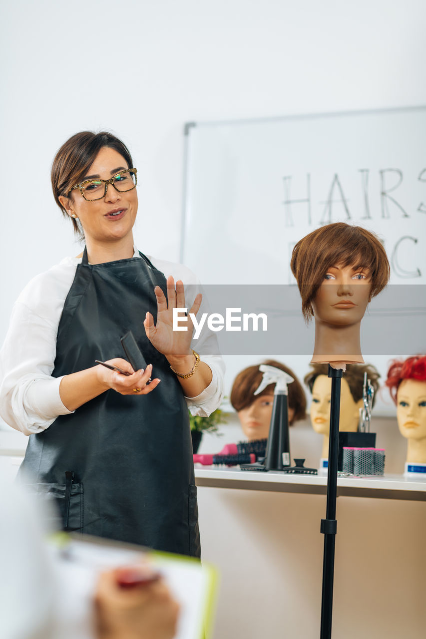 Hairstyling education - course for hairdressers, mannequin head