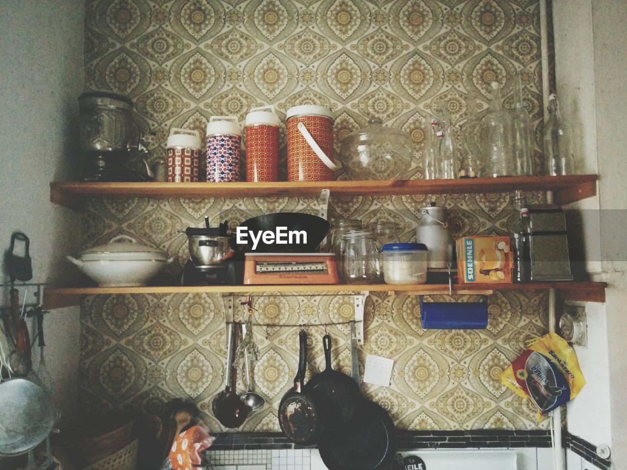 Interiors of domestic kitchen