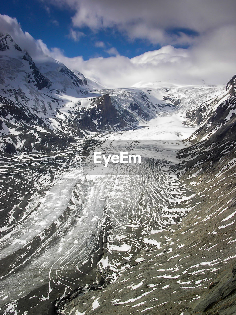 AERIAL VIEW OF SNOWCAPPED MOUNTAINS AGAINST SKY