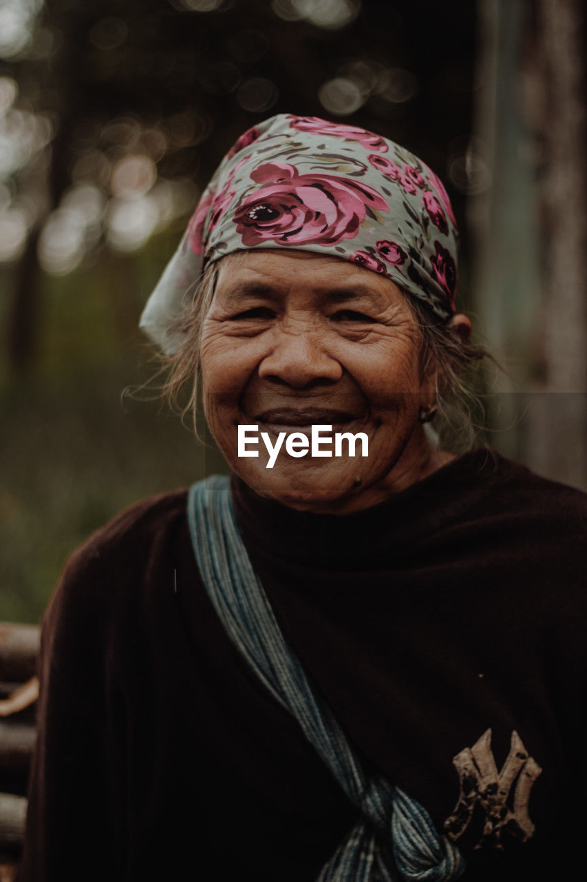 Portrait of old women smile