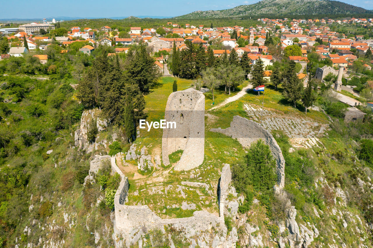 Medieval fortress gradina in drnis town, croatia
