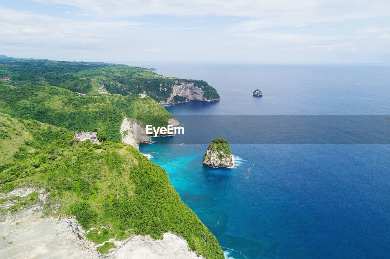 High angle view of sea against sky