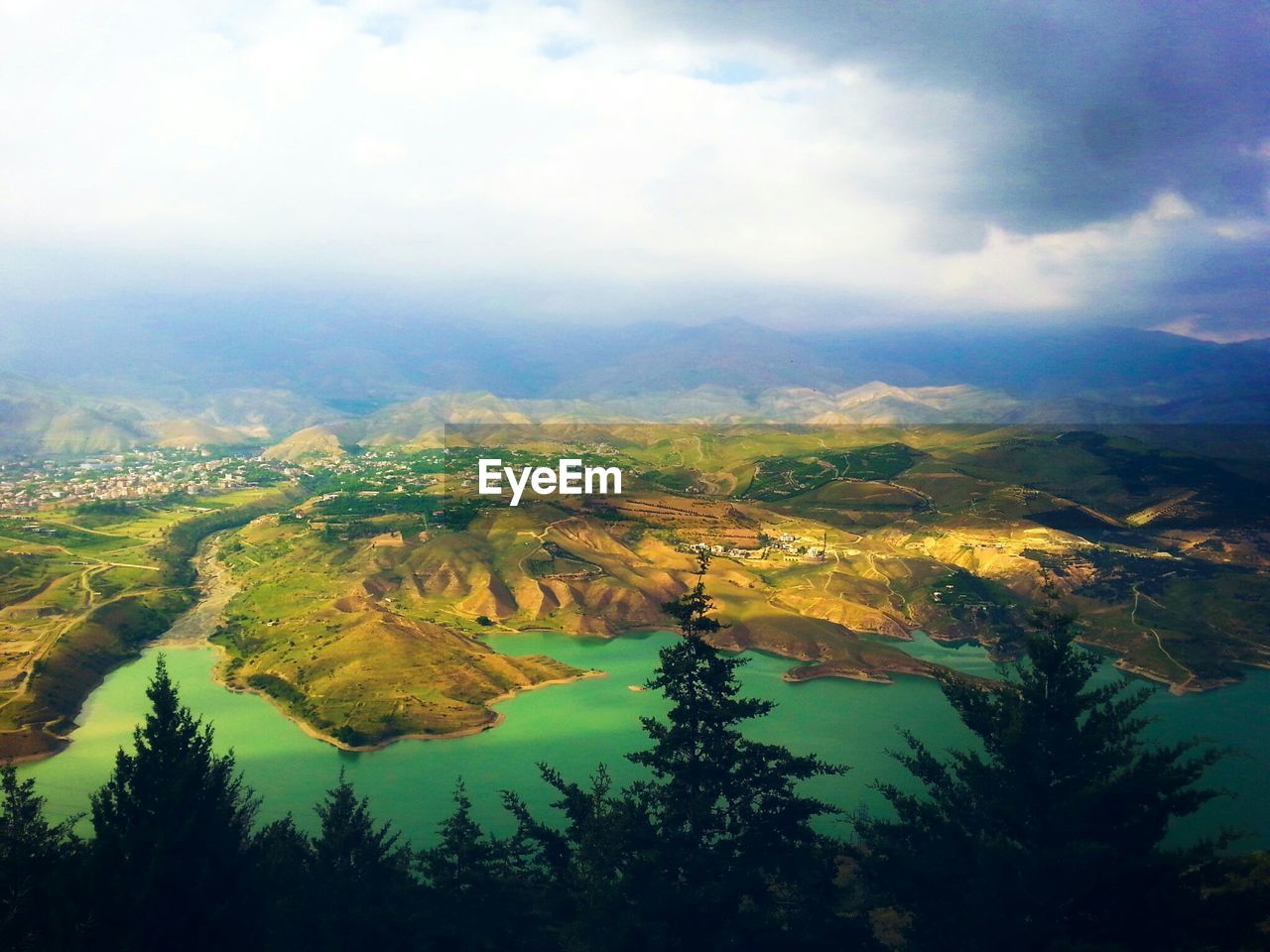 Scenic view of mountains against sky