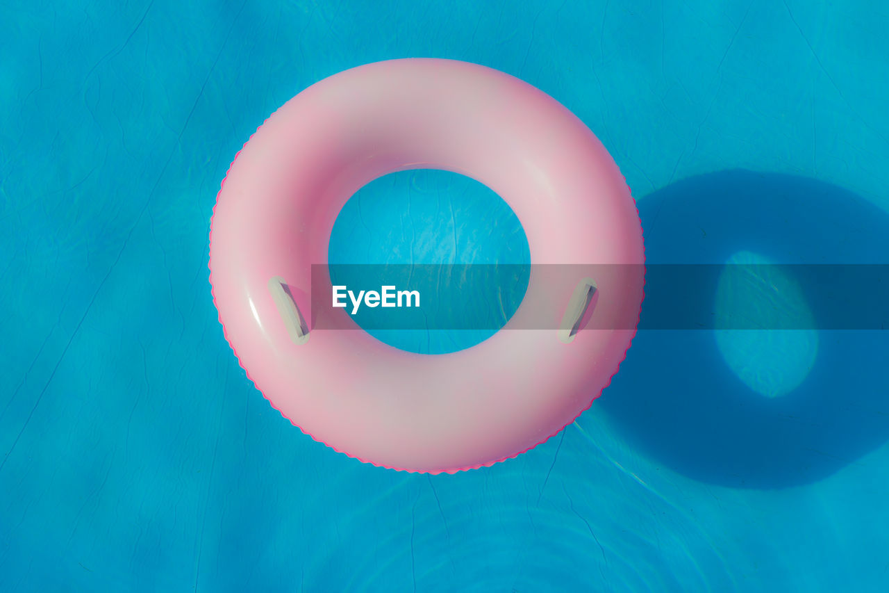 Close-up of inflatable ring in swimming pool