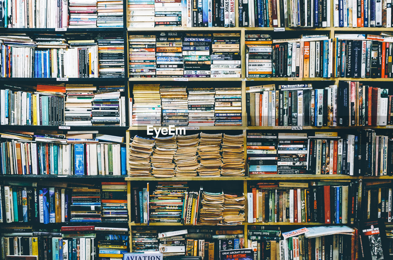 Full frame shot of bookshelf