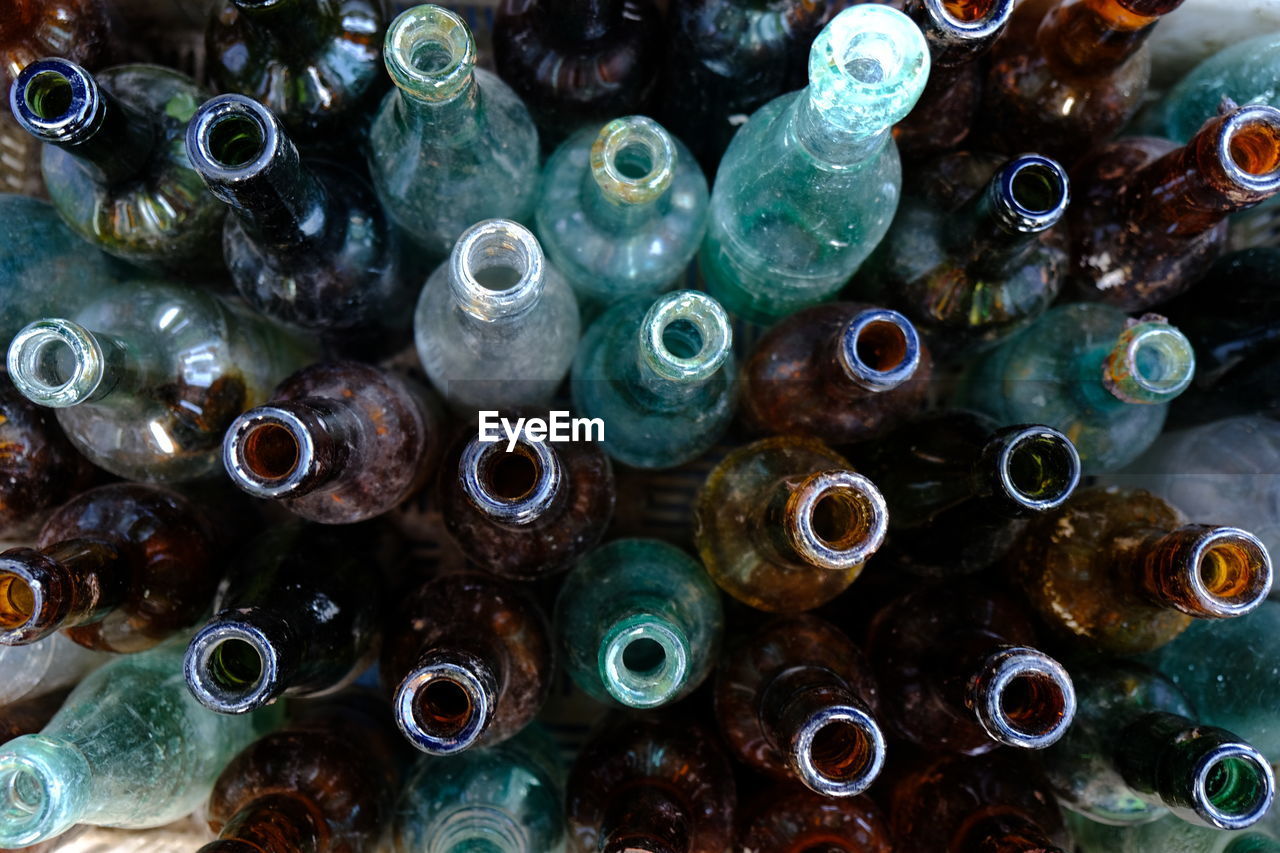 Full frame shot of bottles