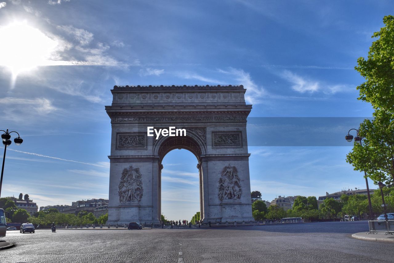 Low angle view of arc de triomphe