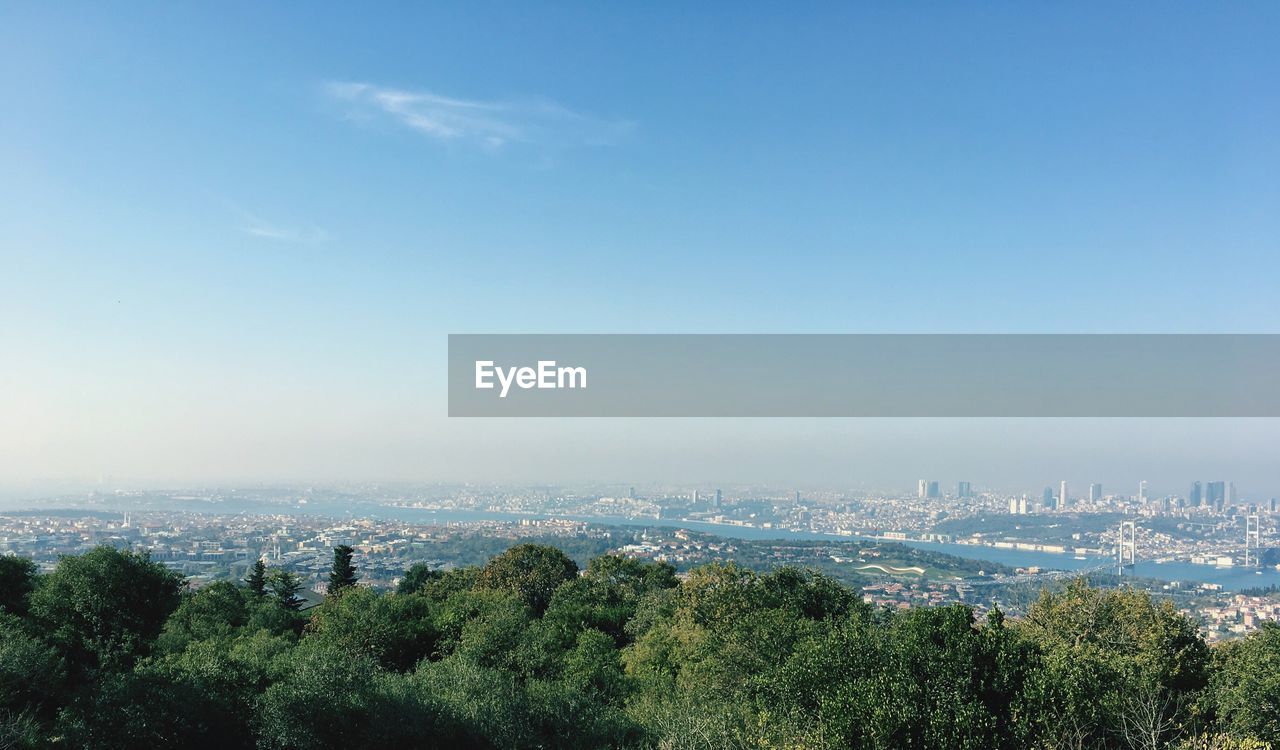 High angle view of cityscape against sky