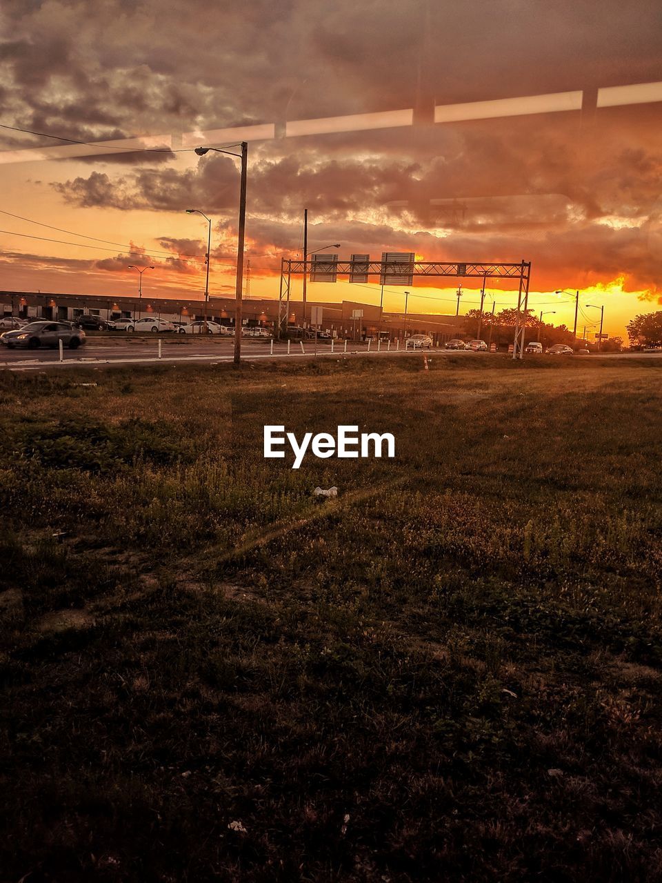 HORSES ON FIELD AGAINST SKY DURING SUNSET