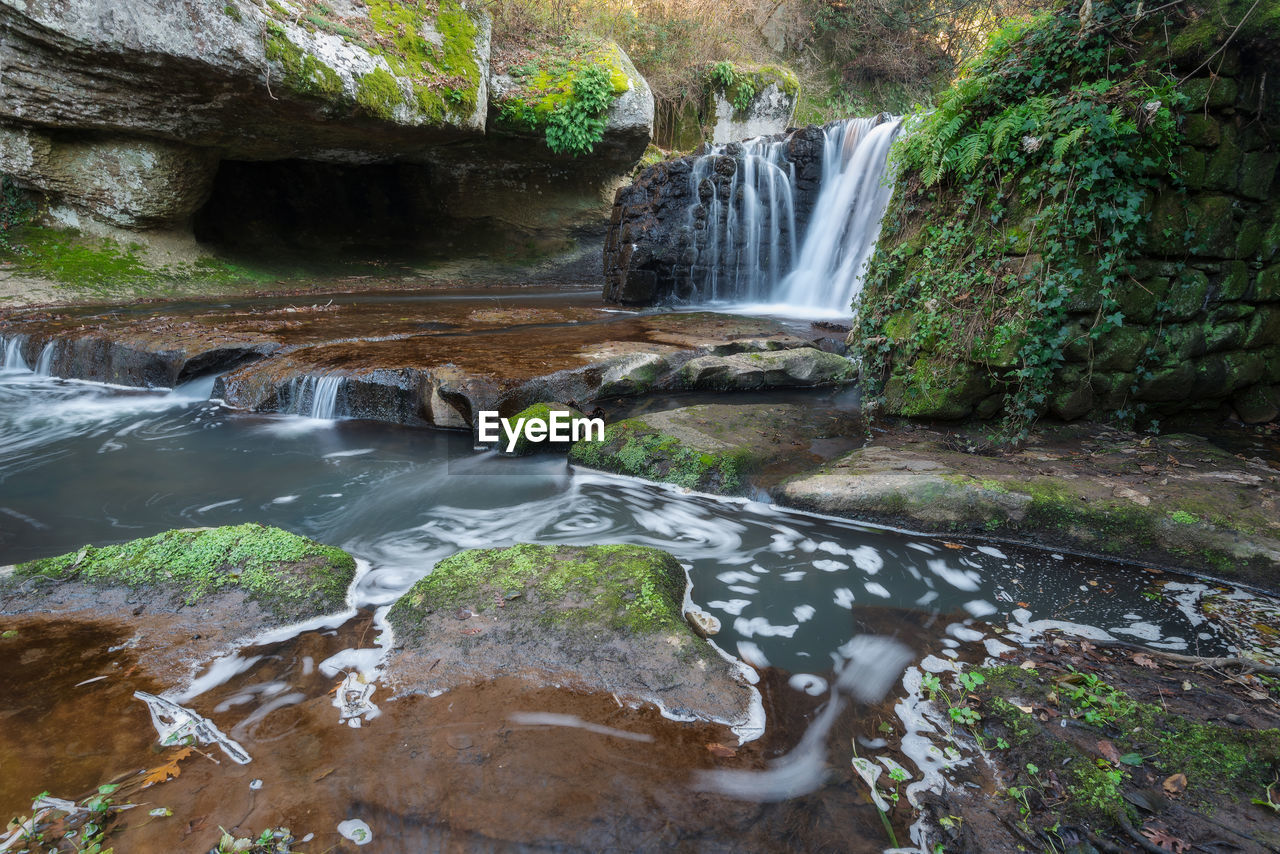 Scenic view of waterfall