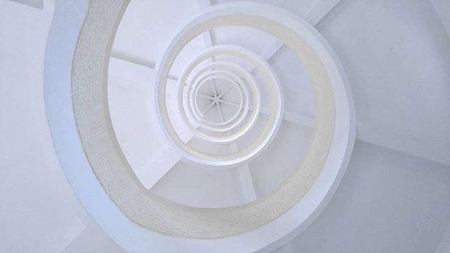 DIRECTLY BELOW SHOT OF SPIRAL STRUCTURE