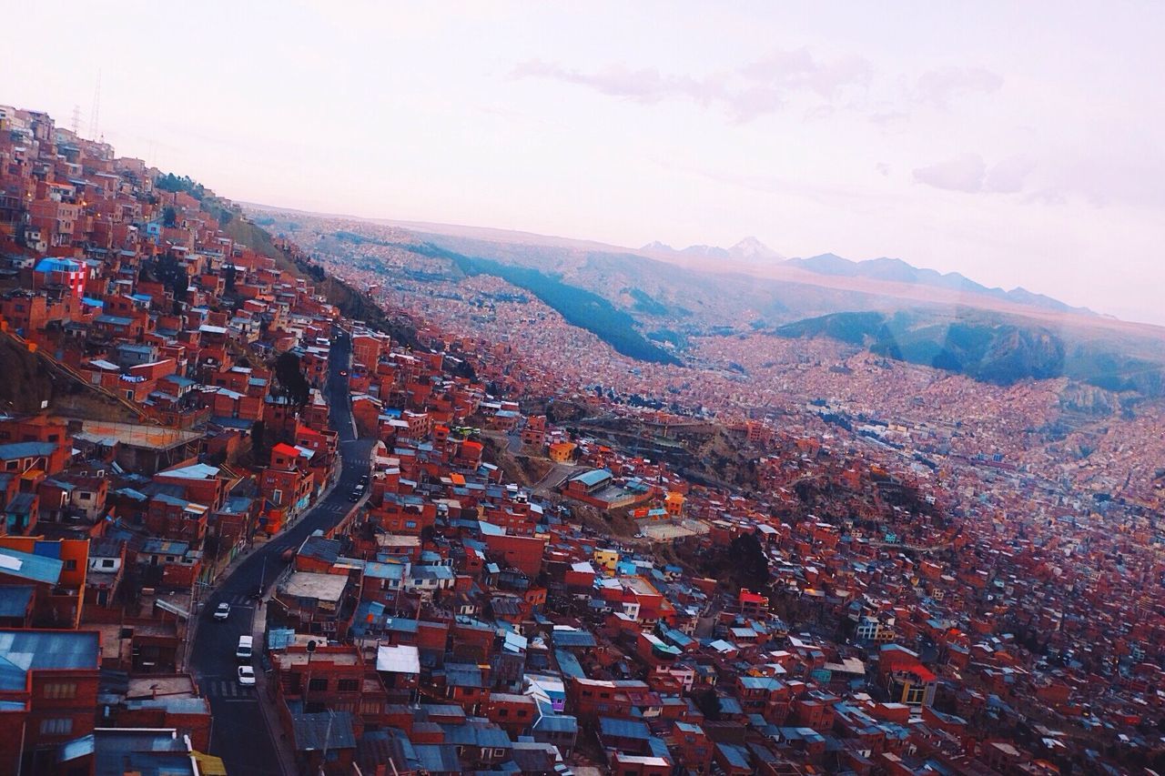 High angle view of city