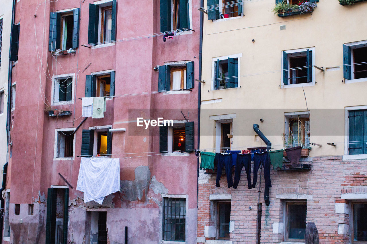 CLOTHES DRYING ON BUILDING