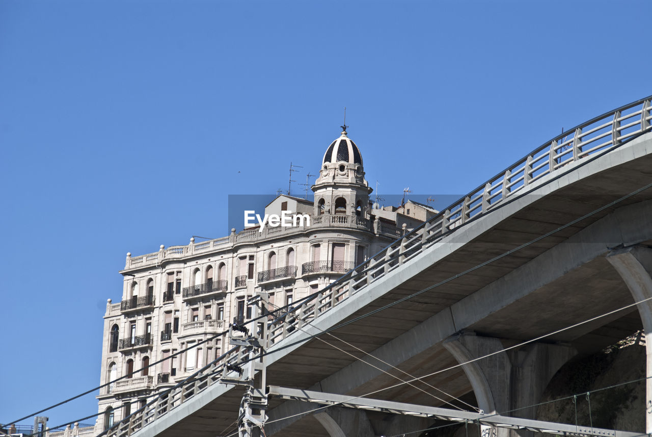 Low angle view of building against clear sky