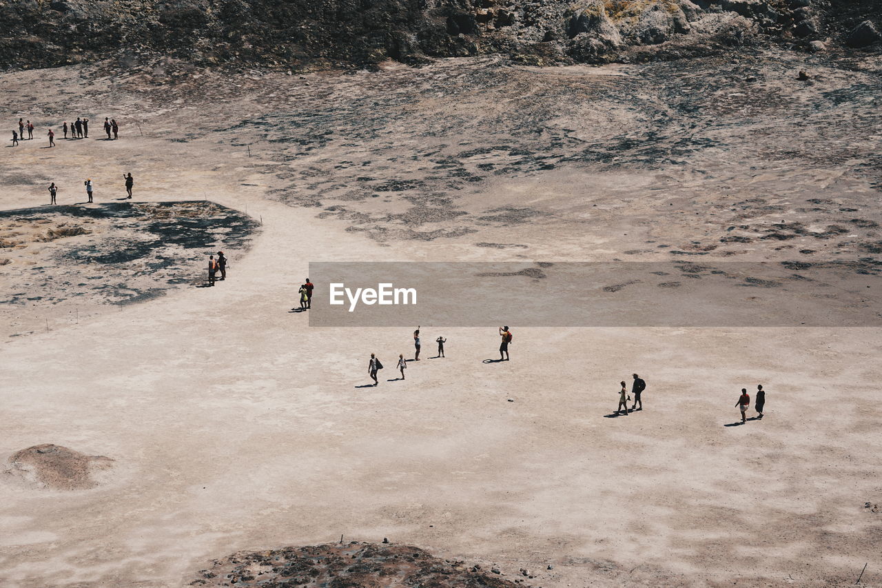 High angle view of tourists in greece