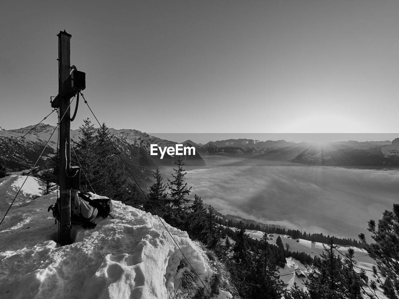 Scenic view of mountains against clear sky