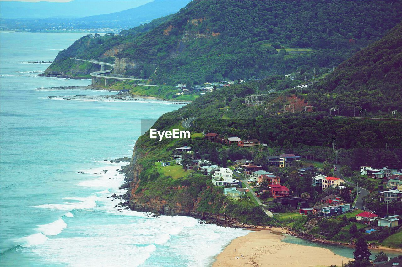 High angle view of beach